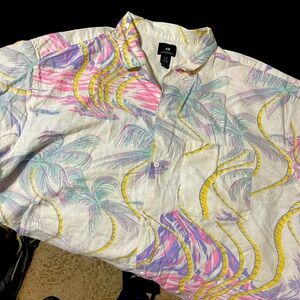 H&M Beach Button Up Shirt Size 3XL Fits 2XL Perfectly Worn Once
